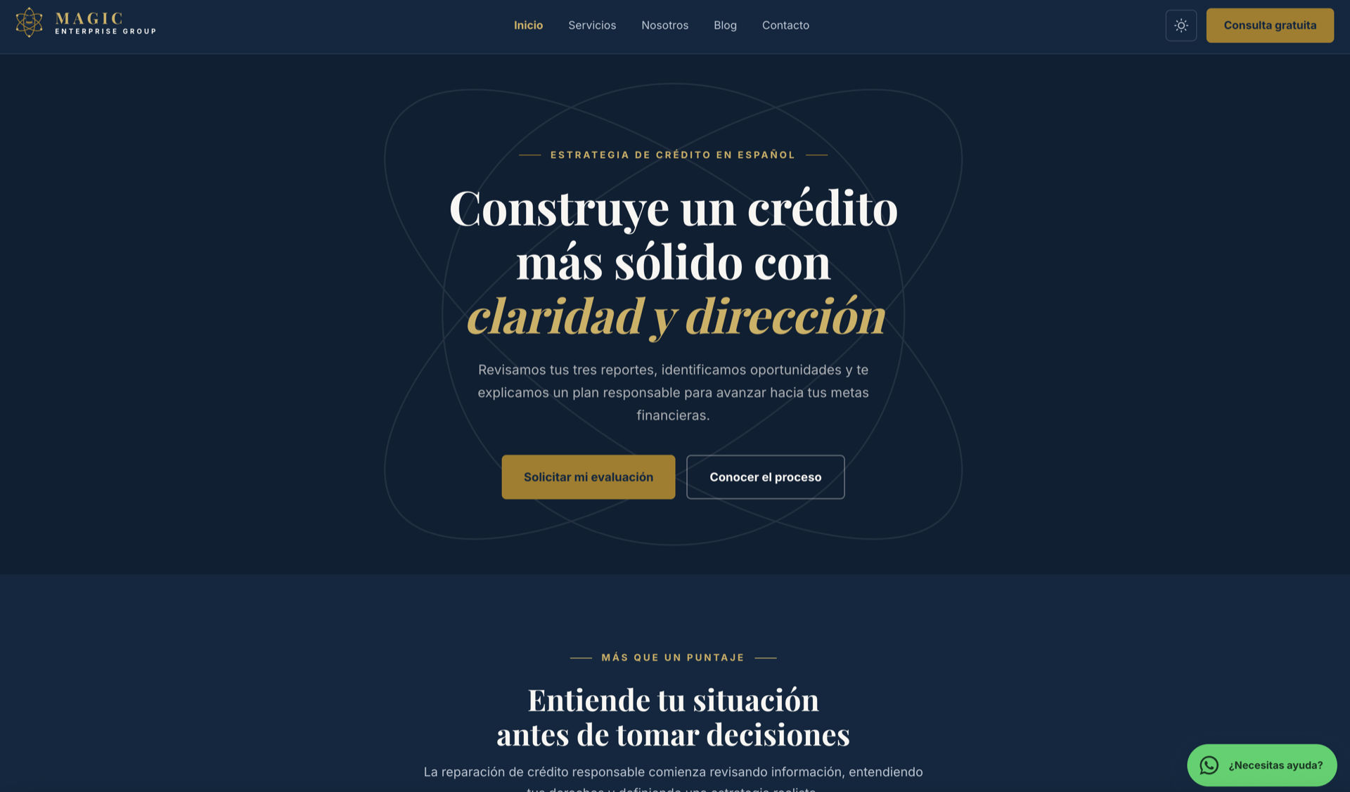 MEG Credit — Site for a credit repair and financial education company serving Orlando's Spanish-speaking community.