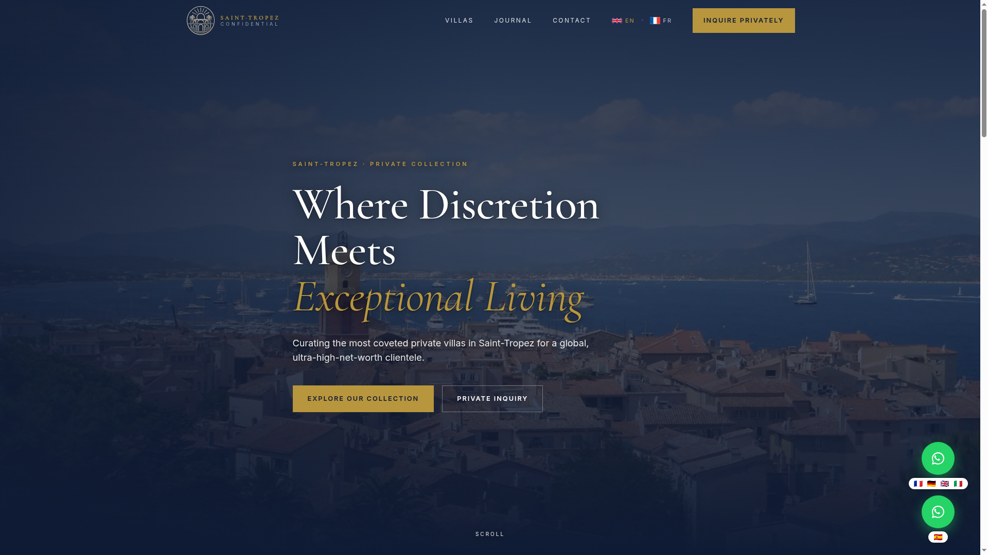 Saint-Tropez Confidential — Editorial website for an ultra-luxury villa collection in Saint-Tropez.