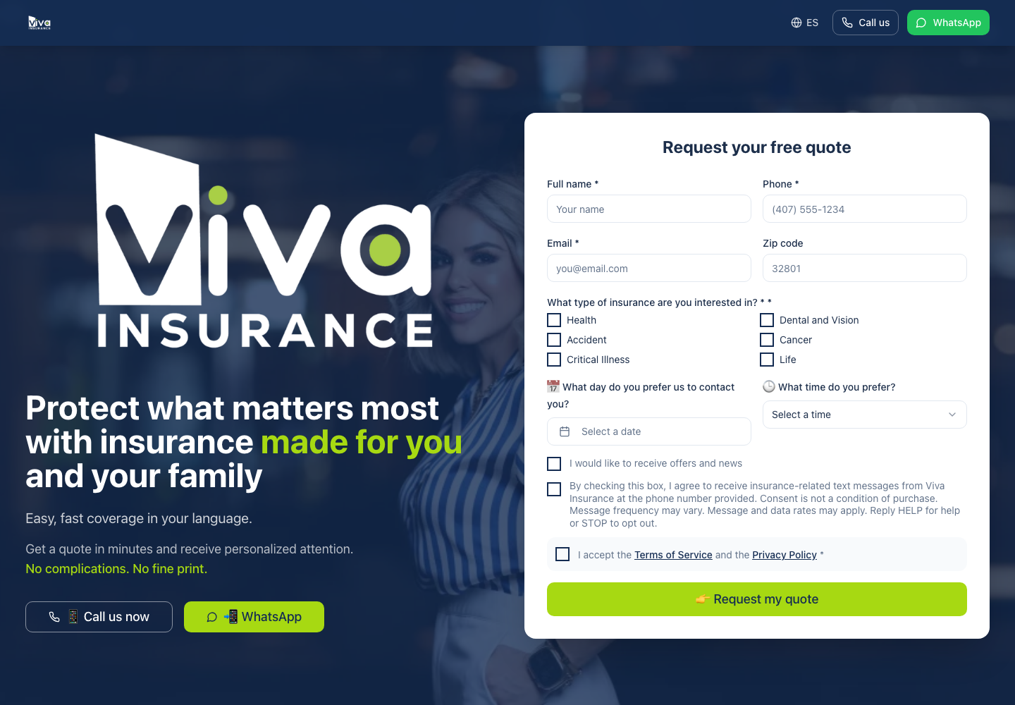 My Viva Insurance — Bilingual digital presence for accessible, personalized insurance services.
